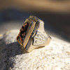 Mexican Biker Ring 1940s vintage with Skull and Crossbones Size 8