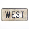 WEST 1950s Metal Street Sign White with Black Letters 24 w x 12 h