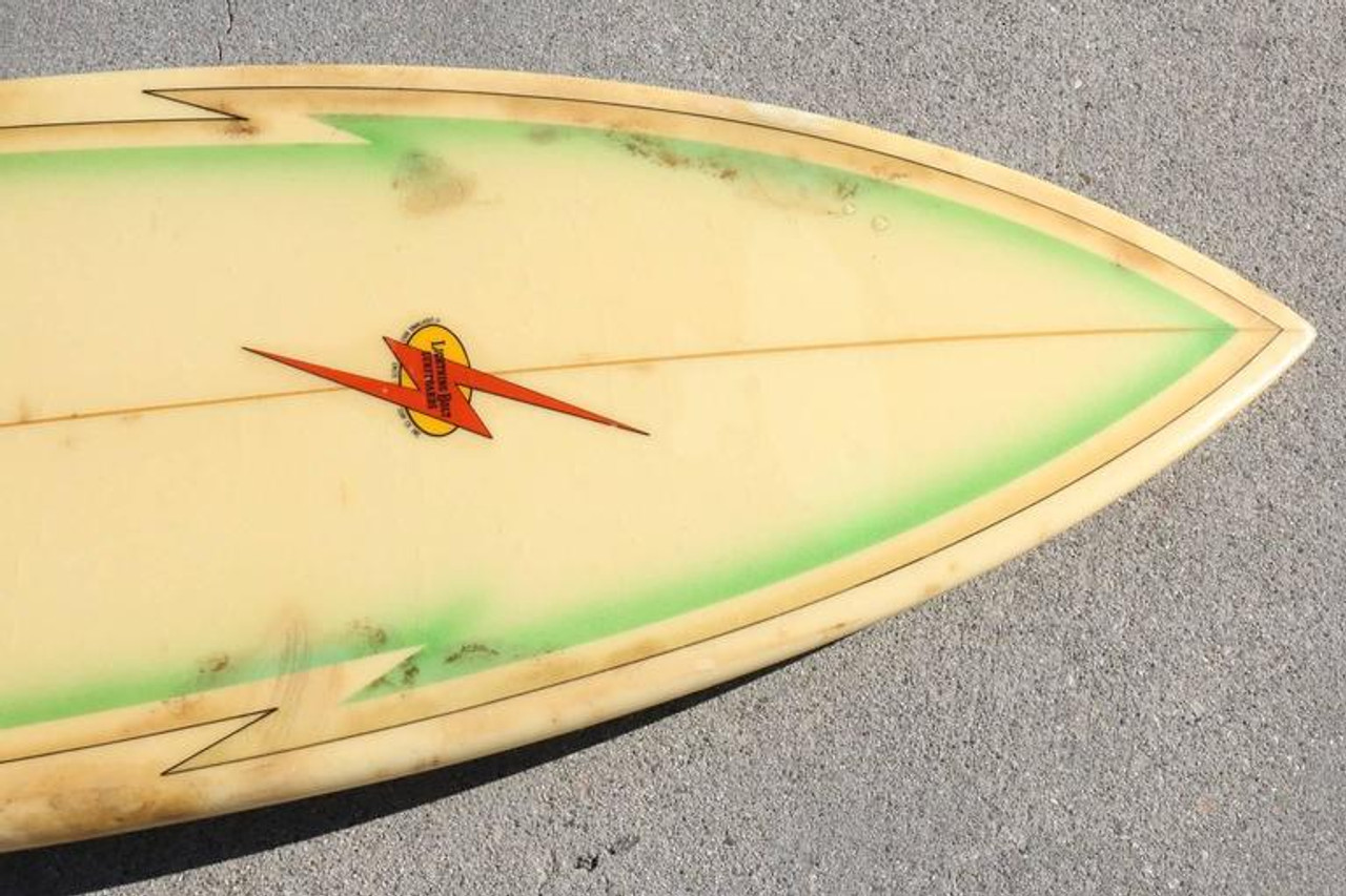 All Original Orange Airbrushed Lightning Bolt Surfboard, Hawaii