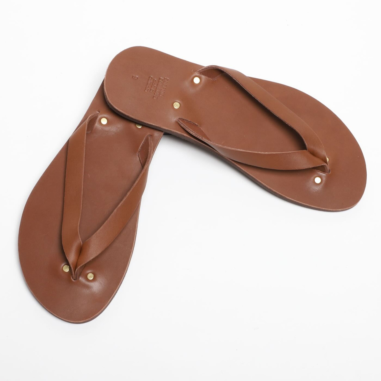 Leather flip flops