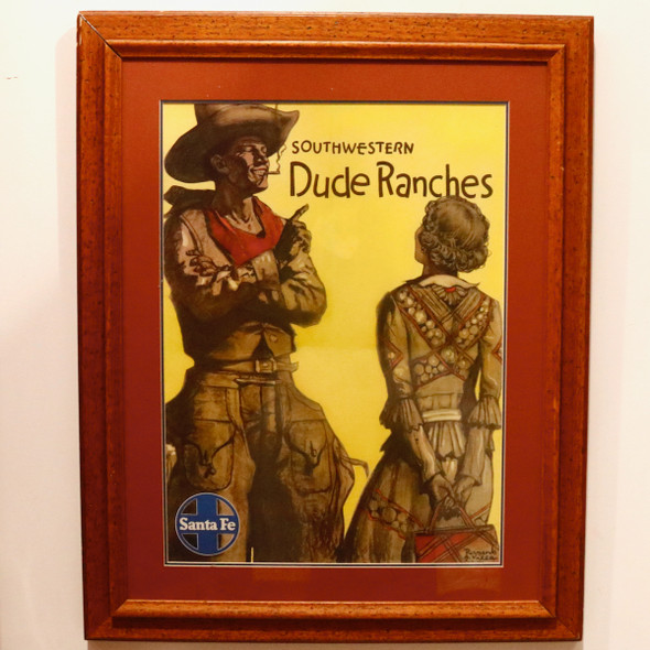 Dude Ranches Western Poster for Santa Fe Railways, 1931 Original