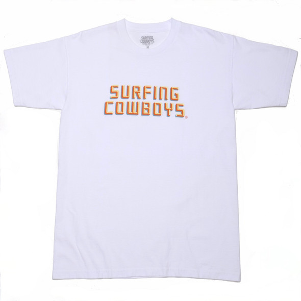 Surfing Cowboys 4 Color Logo T-Shirt - White