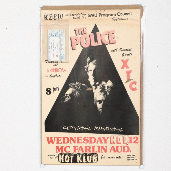 The Police Original Concert Poster with Ticket 1980