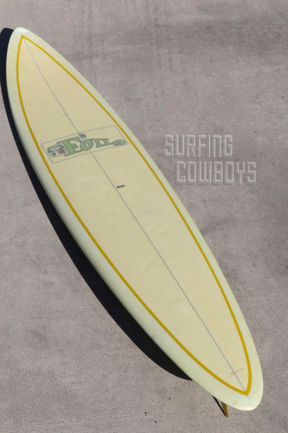 Bing Foil Clear Deck Surfboard, Glassed-in Fin, Late 1960's