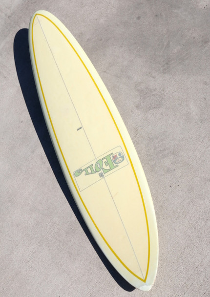 Bing Foil Clear Deck Surfboard, Glassed-in Fin, Late 1960's