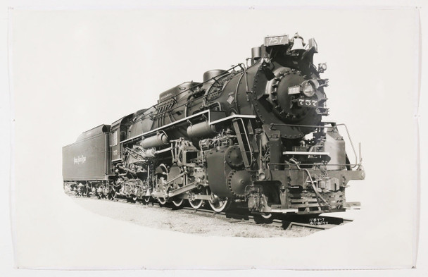 Original Oversize 1940s Nickel Plate Road Locomotive Train Black and White Photograph Engine 757