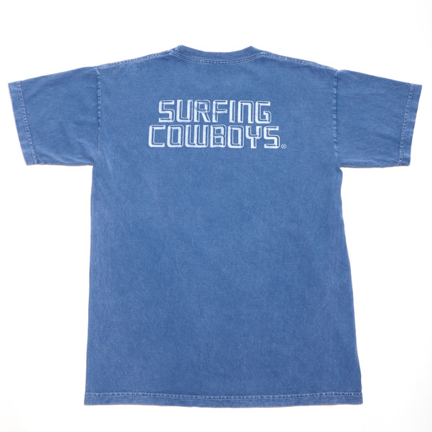 Surfing Cowboys Logo T-Shirt Washed Blue