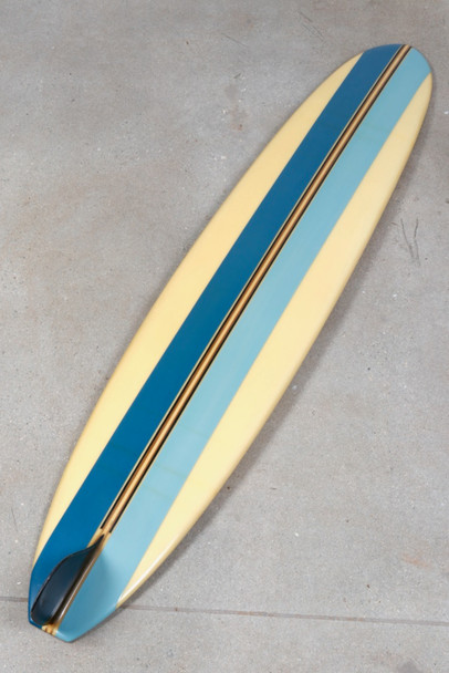 All Original Wardy Surfboard with Blue Stripes c. 1960