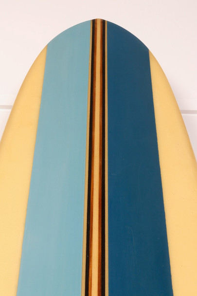 All Original Wardy Surfboard with Blue Stripes c. 1960