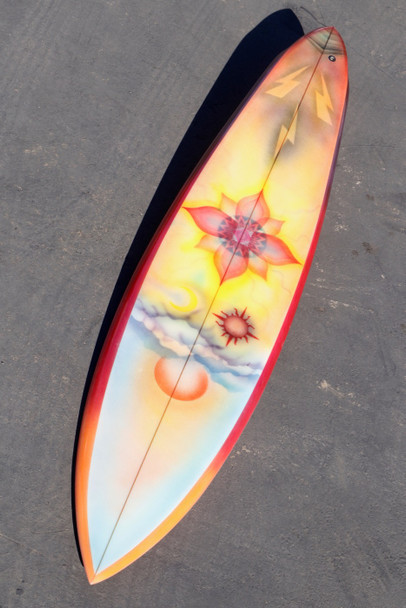 Fully Restored Early 1970s Surboard, Mike Hynson Brotherhood Style Airbrush