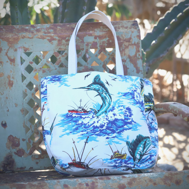 Marlin Tote Ltd Edition Vintage Fabric