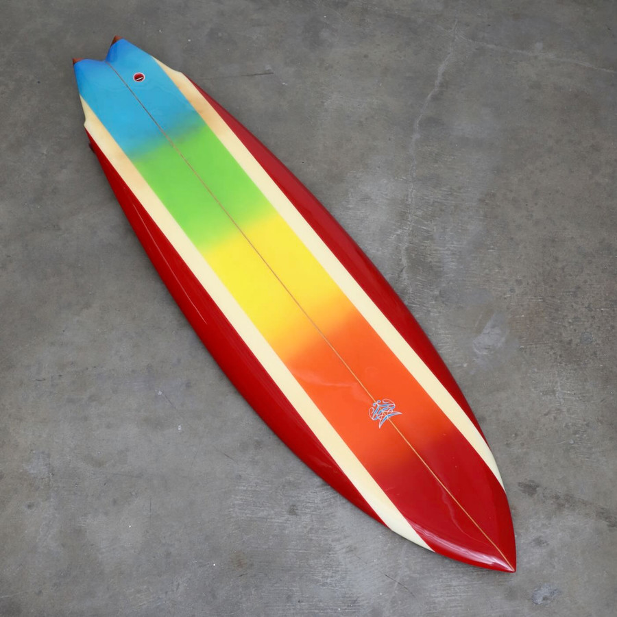 Schroff Twin Fin 360 Early 1980s Rocket Surfboard, All Original