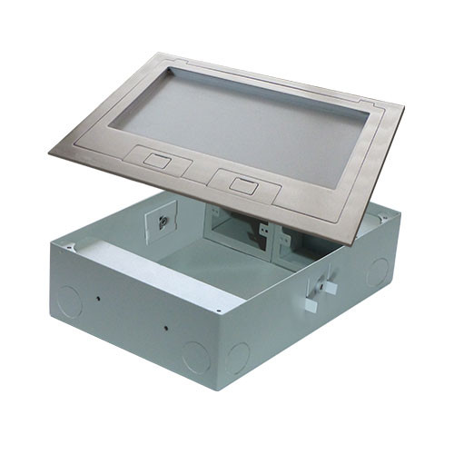 Electrical floor box with metal cover 