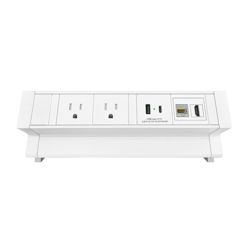 AV Table edge box with Power , HDMI, RJ45 and USB A + C powered jacks