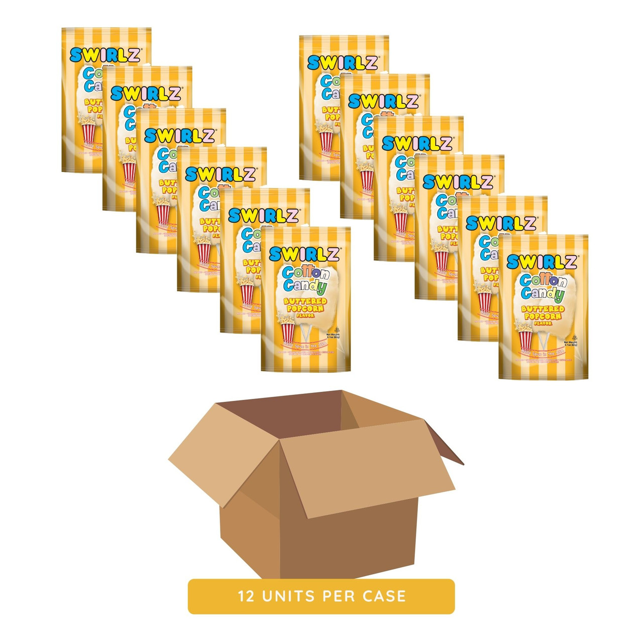 Buttered Popcorn Cotton Candy - 12 Pack