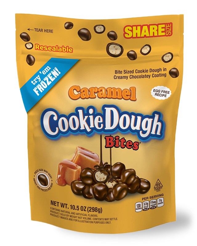 Cookie Dough Bites® Caramel 10.5oz - Resealable Bag (8ct per 1 Case)