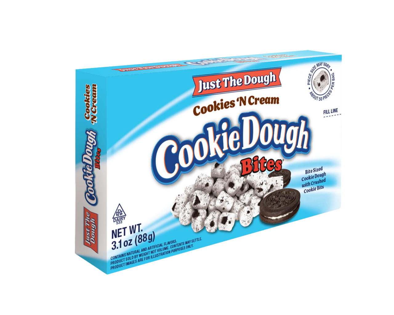Cookie Dough Bites® – Just the Dough – Cookies N Cream 3.1oz