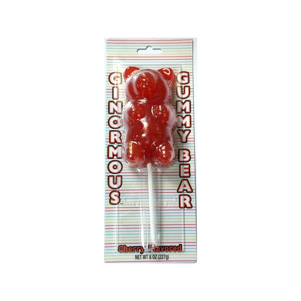 GINORMOUS® CHERRY Gummi Bear Lollipop - 12 pack