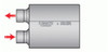 Flowmaster 80 Series Cross-Flow Muffler- 2.50 Offset In/2.50 Same Side Out- Aggressive - FLO-52580