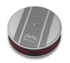 Holley Round Finned Air Cleaner, 14 Round Design w/ 3 premium filter, Red Filter - HOL-120-160