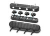 Holley 2PC LS Finned Valve Covers w/Coil Mounted Base and Integrated Cover, Black - HOL-241-182