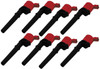 MSD Ignition Coils, 8 Pack for 1999-14 Ford 4.6L/5.4L 4-Valve V8 Engines, Red - MSD-82448