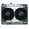 Cold Case Radiators 66-67 GTO w/MT w/o AC 15.5 Aluminum Radiator and Dual 12 Fan Kit 25.2x20x3 - CR-GPG34K