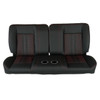  PUI Interiors  60" Sport Mod II Bench Seat Blk Vinyl Narrow Blk Insert Red Thread w/Cupholder - (RM-BB11X2C) 