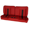  PUI Interiors  60" Sport Mod II Bench Seat Red Vinyl Thin Red/Blk Insert Blk Thread wCupholder - (RM-BB2211C) 