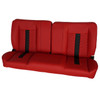  PUI Interiors  60" Sport Mod II Bench Seat Red Vinyl Red/Blk Insert Blk Thread w/o Cupholder - (RM-BB2211X) 