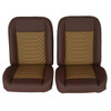  PUI Interiors Low Back Bucket Sport Mod I Seats Brn Vinyl Wide Camel/Beige Insert Brn Thread - (RM-UA35X3) 
