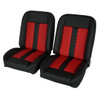  PUI Interiors Low Back Bucket Sport Mod II Seat Set Blk Vinyl Narrow Red/Blk Insert Blk Thread - (RM-UB1211) 