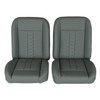  PUI Interiors Low Back Bucket Sport Mod II Seat Set, Gray Vinyl Narrow Gray Insert Gray Thread - (RM-UB44X4) 