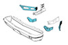 Auto Metal Direct Front Bumper Bracket Set - 64 Ford Galaxie - (AMD-105-8964-S)
