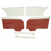 PUI Interiors 1964 Chevrolet Impala SS Hardtop Pre-Assembled White and Red Rear Door Panels - 64BSD68CP