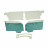 PUI Interiors 1964 Chevrolet Impala/SS Hardtop White and Aqua Rear Door Panels - 64BSD69C