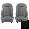 PUI Interiors 1967 Chevrolet Camaro Deluxe Pre-Assembled Black and Whte Front Bucket Seats - 67DS10U-P