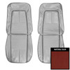 PUI Interiors 1967 Chevrolet Camaro Deluxe Red and White Front Bucket Seat Covers - 67DS3037U