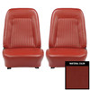 PUI Interiors 1967-68 Chevrolet Camaro Standard Pre-Assembled Red Front Bucket Seats - 67FS30U-P