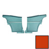PUI Interiors 1969 Chevrolet Camaro Hardtop Deluxe Pre-Assembled Orange Rear Door Panels - 69DD26C-P