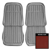 PUI Interiors 1969 Chevrolet Camaro Deluxe Red Front Bucket Seat Covers - 69DS30US