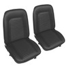 PUI Interiors 1969 Chevrolet Camaro Standard Black Front Bucket Seat Covers - 69FS10U