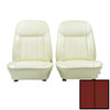 PUI Interiors 1969 Pontiac Firebird Deluxe Red Front Bucket Seat Covers - 69HS30US
