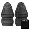 PUI Interiors 1971 Plymouth Roadrunner/Satellite/GTX Charcoal and Black Front Bucket Seat Covers - 71KSR852U
