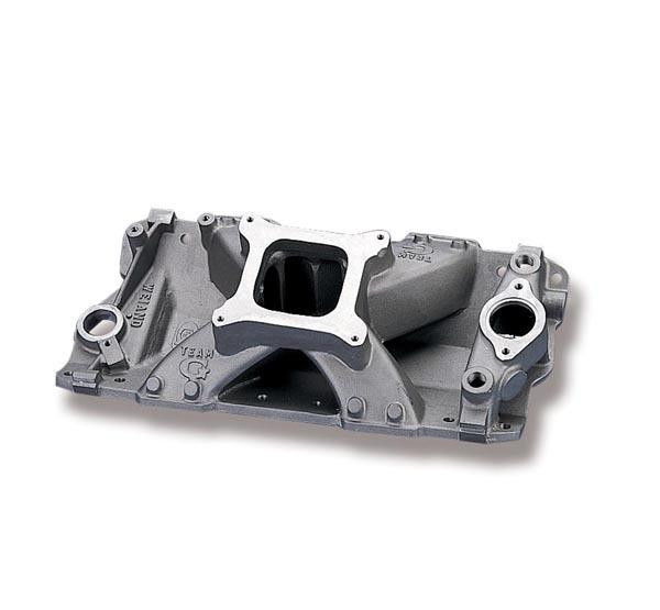 Weiand SBC Intake Manifold Sq Bore Single Plane 2800-7200 RPM w/3/4 Raised Plenum - 7532-WEI
