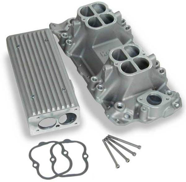 Weiand Small Block Chevy Intake Manifold Stealth Ram Idle-6500 RPM Satin - 7540-WEI