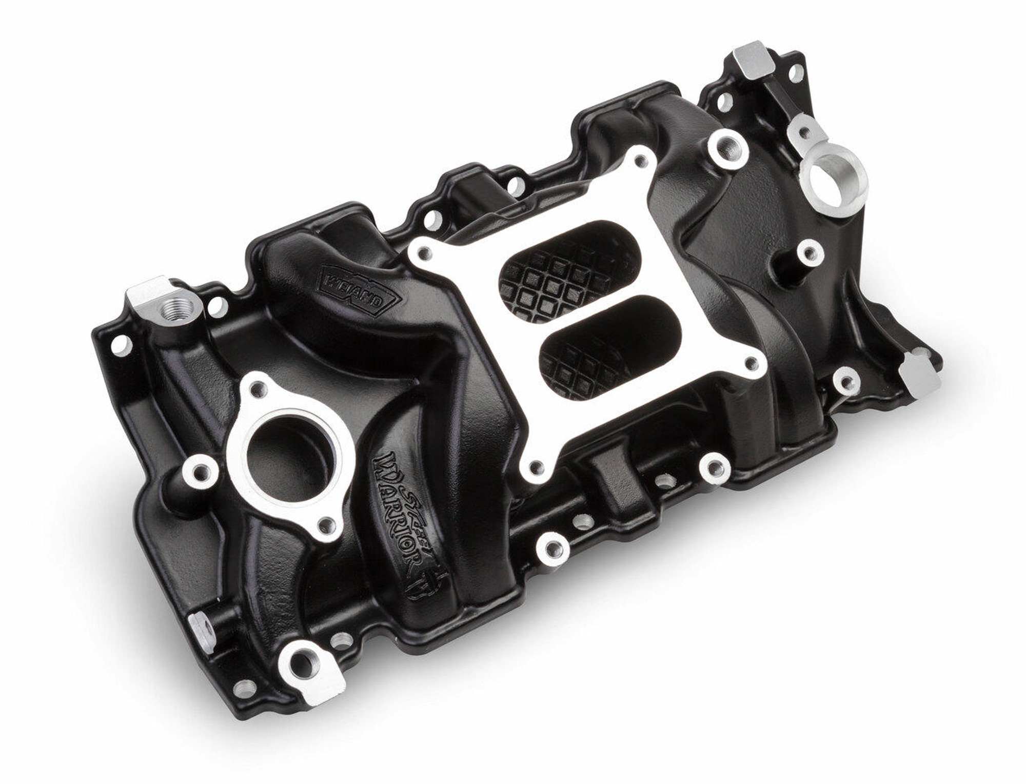 Weiand Small Block Chevy Intake Manifold fits 55-86 Heads Dual Plane Idle-5500RPM Black - 8120BK-WEI