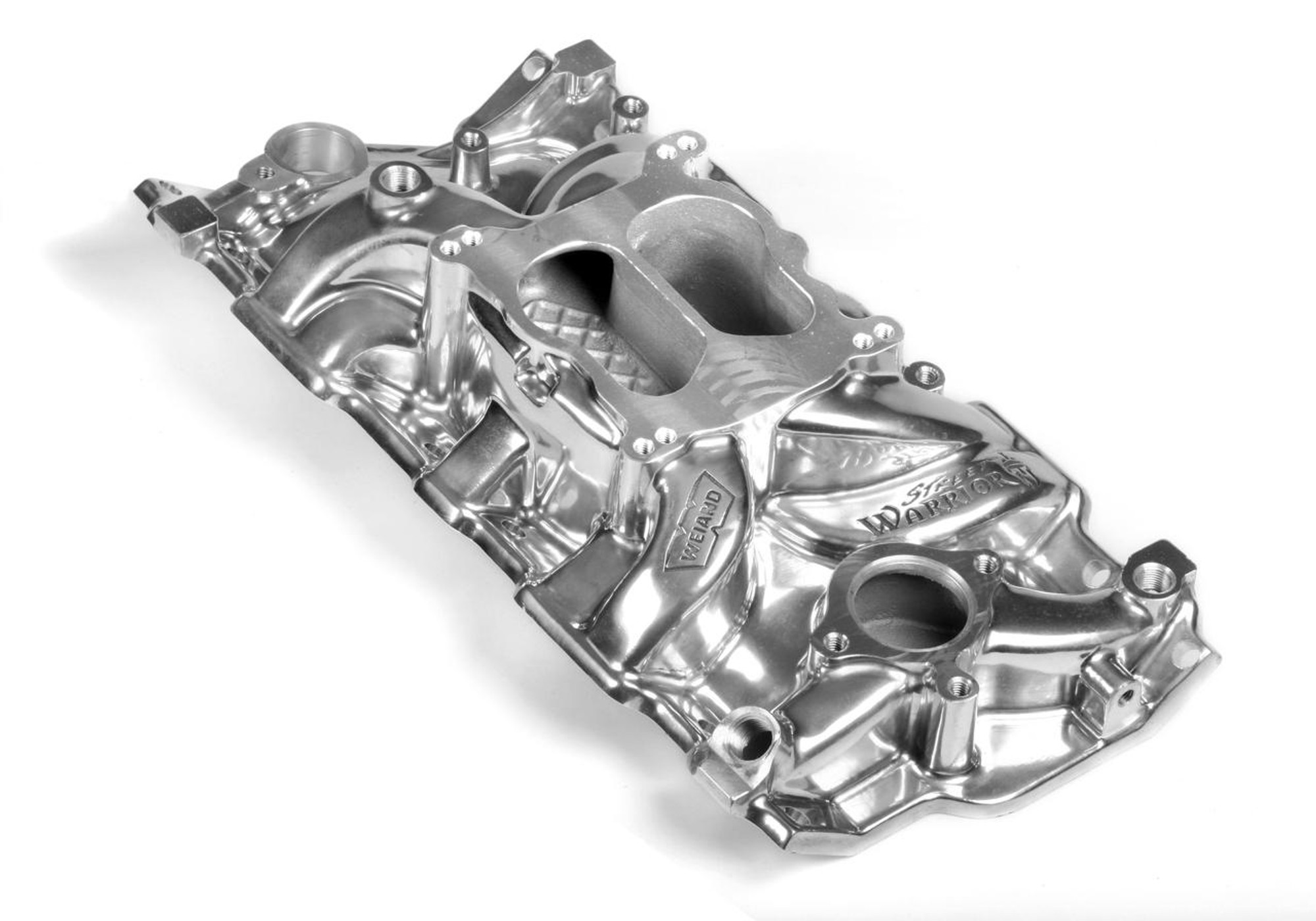 Weiand Small Block Chevy Intake Manifold Low Rise Dual Plane Idle-5500 RPM Polished - 8125P-WEI