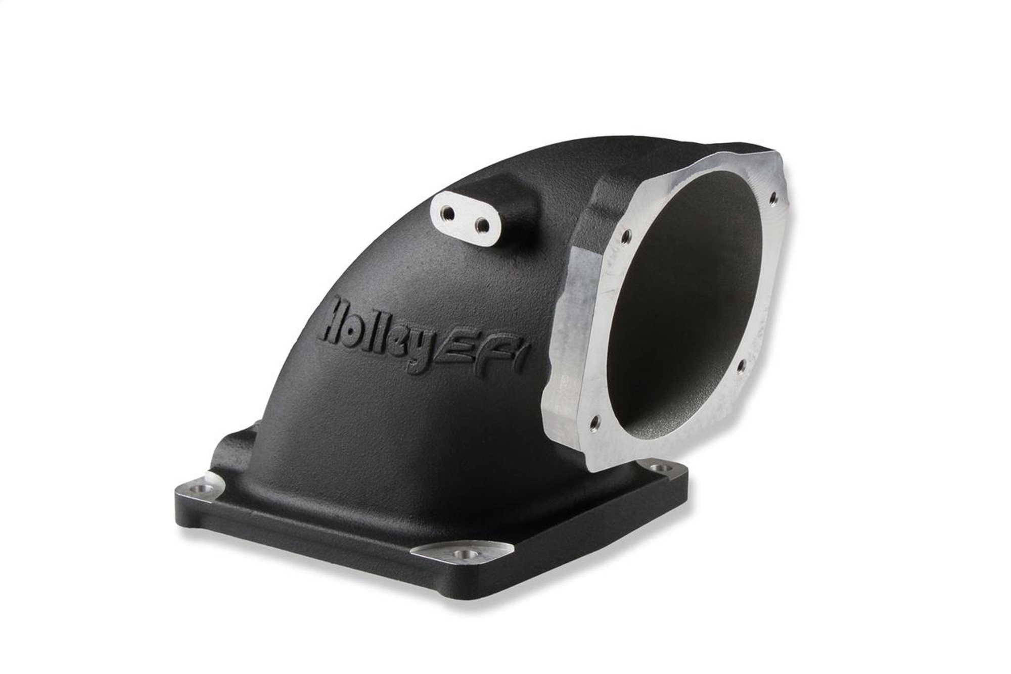 Holley EFI EFI Throttle Body Intake Elbow 4500, For GM LS Throttle Bodies, Black, Billet - EFI-300-248BK