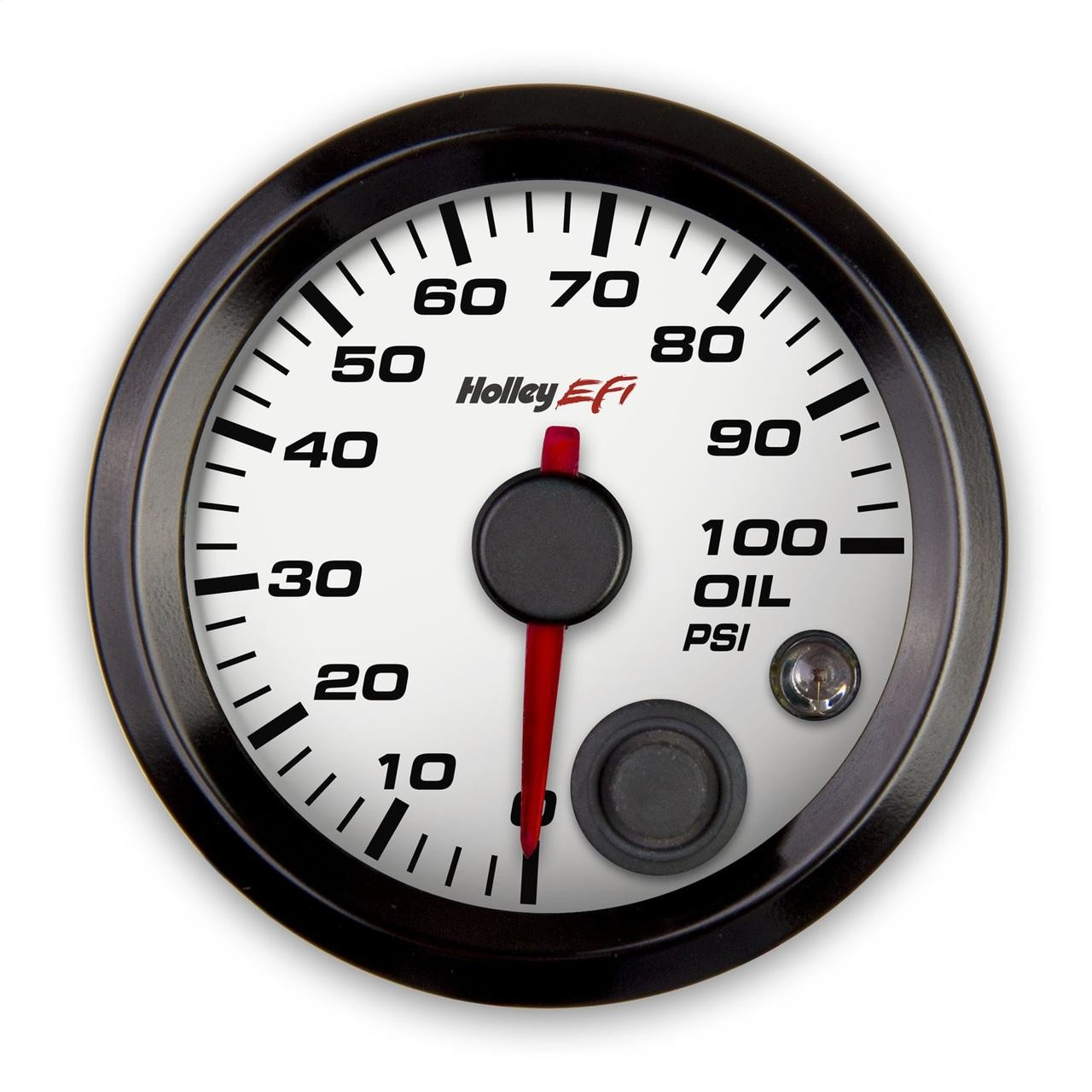 Holley EFI EFI Oil Pressure Gauge, 2-1/16 size - CAN - 0-100 PSI - White Face - EFI-553-127W